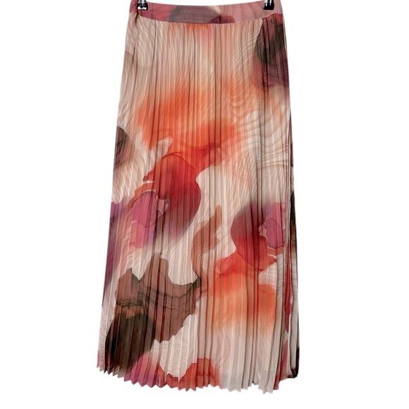 Express Super High Waisted Printed Pleated Midi Skirt #07650308 Romantic NWT XS - Picture 6 of 12